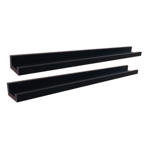 Kit 2 Prateleira Porta Quadros Retratos Fotos Temperos Livros e Enfeites Cor:Preto