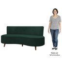 Ver imagem 5 de Sofá 2 Lugares para Sala Living 135cm Pés Palito Korah K04 Veludo Verde - Mpozenato