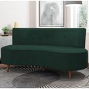 Ver imagem 2 de Sofá 2 Lugares para Sala Living 135cm Pés Palito Korah K04 Veludo Verde - Mpozenato