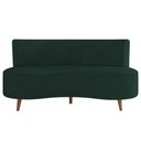 Ver mais imagens de Sofá 2 Lugares para Sala Living 135cm Pés Palito Korah K04 Veludo Verde - Mpozenato