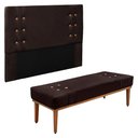 Ver imagem 1 de Kit Cabeceira Recamier Queen 1,60m Suede Marrom Café