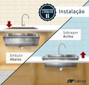 Ver mais imagens de Cuba Pia de Cozinha Gourmet com Módulos Porta Pratos Copos Talheres Saladeira Inox 304 Tubrax
