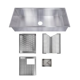 Cuba Pia de Cozinha Gourmet com Módulos Porta Pratos Copos Talheres Saladeira Inox 304 Tubrax - 1