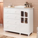 Ver imagem 1 de Cômoda Infantil Elô 1 Porta 4 Gavetas 100% Mdf 4463 Branco Brilho - Móveis Peroba