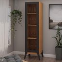 Ver imagem 1 de Cristaleira 1 Porta de Vidro com Pés de Madeira Maciça 0809 Malta Genialflex