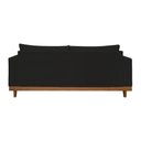 Ver imagem 4 de Sofá Living 2 Lugares Suede Resistente Madeira + Almofadas Preto