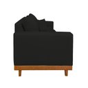 Ver imagem 3 de Sofá Living 2 Lugares Suede Resistente Madeira + Almofadas Preto