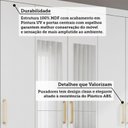 Ver imagem 5 de Guarda-Roupa Casal 6 Portas 3 Gavetas Kit 4 Espelhos e 8 Pés 199cm 100% MDF Clara Branco