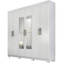 Ver imagem 4 de Guarda-Roupa Casal 6 Portas 3 Gavetas Kit 4 Espelhos e 8 Pés 199cm 100% MDF Clara