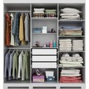 Ver imagem 3 de Guarda-Roupa Casal 6 Portas 3 Gavetas Kit 4 Espelhos e 8 Pés 199cm 100% MDF Clara