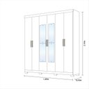 Ver imagem 5 de Guarda-Roupa Casal 6 Portas 3 Gavetas Kit 4 Espelhos e 8 Pés 199cm 100% MDF Clara
