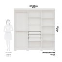 Ver imagem 4 de Guarda-Roupa Casal 6 Portas 3 Gavetas Kit 4 Espelhos e 8 Pés 199cm 100% MDF Clara Branco