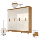 Ver imagem 3 de Guarda Roupa Casal 8 Portas 4 Gavetas 236cm Ágata M07 Freijó/off White - Mpozenato