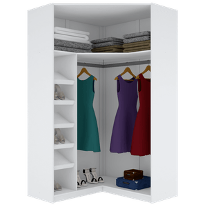 MÓDULO CLOSET 2,00A CANTO + SAPATEIRA E CABIDEIRO M254.B MUNDI MOVEIS