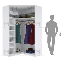 MÓDULO CLOSET 2,00A CANTO + SAPATEIRA E CABIDEIRO M254.B MUNDI MOVEIS - 6
