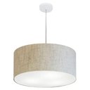 Ver imagem 1 de Lustre Pendente Cilíndrico Md-4100 Cúpula em Tecido 50x25cm Rustico Bege - Bivolt