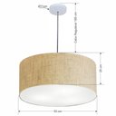 Ver imagem 2 de Lustre Pendente Cilíndrico Md-4100 Cúpula em Tecido 50x25cm Rustico Bege - Bivolt