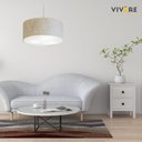 Ver imagem 3 de Lustre Pendente Cilíndrico Md-4100 Cúpula em Tecido 50x25cm Rustico Bege - Bivolt