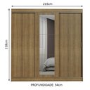 Ver imagem 4 de Guarda-roupa Casal Madesa Kansas 3 Portas de Correr com Espelho 3 Gavetas