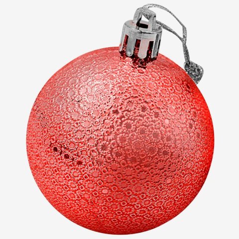 Kit 48 Bolas Enfeite Natalino Árvore Natal 70mm Vermelho