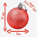 Ver imagem 2 de Kit 48 Bolas Enfeite Natalino Árvore Natal 70mm Vermelho
