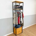 Ver imagem 2 de Arara de Roupas Middle Style Industrial Slim com 1 Gaveteiro Nozes e Preto