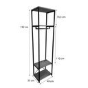 Ver imagem 4 de Arara de Roupas Middle Style Industrial Slim com 1 Gaveteiro Nozes e Preto