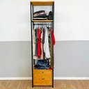 Ver imagem 1 de Arara de Roupas Middle Style Industrial Slim com 1 Gaveteiro Nozes e Preto