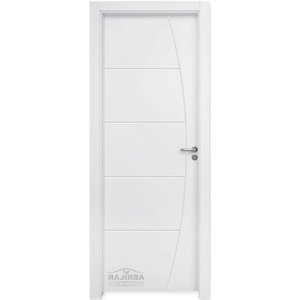 Kit Porta com Batente Decorada Pintura Uv Branco 210x70 - Esq