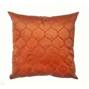 Capa para Almofada em Veludo Bordado Supreme Quadrada Terracota