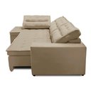 Ver imagem 4 de Sofá de Canto Retrátil e Reclinável com Molas 3,00x2,00 Esq Viena Suede Bege Mirra Decor