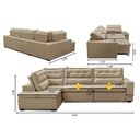 Ver imagem 2 de Sofá de Canto Retrátil e Reclinável com Molas 3,00x2,00 Esq Viena Suede Bege Mirra Decor
