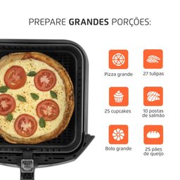 Fritadeira Elétrica sem Óleo Air Fryer Mondial Afn-80-bi o 8l 1900w Preto/inox 127v - 3