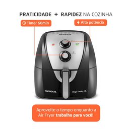 Fritadeira Elétrica sem Óleo Air Fryer Mondial Afn-80-bi o 8l 1900w Preto/inox 127v - 7