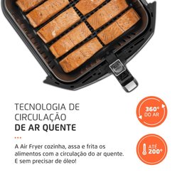 Fritadeira Elétrica sem Óleo Air Fryer Mondial Afn-80-bi o 8l 1900w Preto/inox 127v - 5