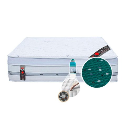 Colchão Queen Castor Molas Pocket Ensacadas Magnético c/Vibro Massagem c/ Infravermelho Longo Niponpedic
