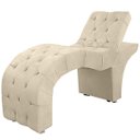 Ver imagem 1 de Maca Reclinável com Capitonê Veludo: Bege Claro
