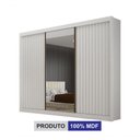 Ver imagem 2 de Guarda Roupa Casal Prime 3 Portas de Correr 6 Gavetas MDF com Espelho Branco Arbo Design