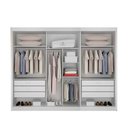 Ver imagem 4 de Guarda Roupa Casal Prime 3 Portas de Correr 6 Gavetas MDF com Espelho Branco Arbo Design