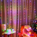 Ver imagem 2 de Pisca Cortina Natal 240 Lâmpadas Leds Colorido 3x2m 110-220v