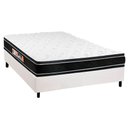Ver imagem 1 de Cama Box Casal: Colchão Espuma Castor D33 Black e White + Base CRC Courano White(138x188)