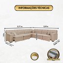 Ver imagem 6 de Sofá Magno 3.77x3.97m de Canto, Retrátil e Reclinável - Bege
