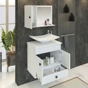 Ver imagem 5 de Conjunto Pequim Mdf Gabinete Banheiro com Espelheira e Cuba:branco