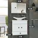 Ver imagem 4 de Conjunto Pequim Mdf Gabinete Banheiro com Espelheira e Cuba:branco