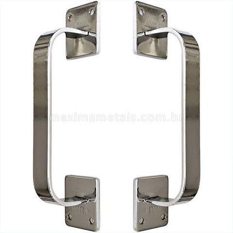 Puxador Duplo Rustico Colonial Porta Pivotante ou de Correr 140mm Cromado M411-cro