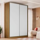 Ver imagem 2 de Guarda Roupa Solteiro 2 Portas Freijó Natural Branco 165x59,8x235cm Rc2002 Emovell