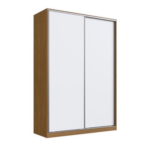 Guarda Roupa Solteiro 2 Portas Freijó Natural Branco 165x59,8x235cm Rc2002 Emovell