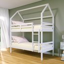Ver imagem 1 de Beliche Casinha Solteiro Slim Rb Madeira Maciça Branco Housin