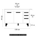 Ver imagem 4 de Balcão de Cozinha com Tampo 120cm Emily Freijó/off Acetinado Z44 - Mpozenato
