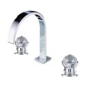 Ver imagem 3 de Torneira Misturador Lavabo Banheiro Duplo Comando Prateada